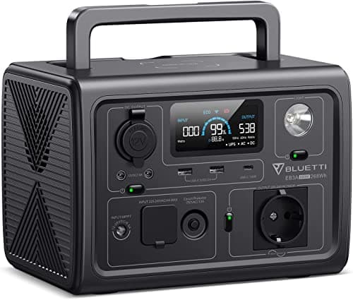 BLUETTI EB3A Générateur Électrique Portable, Recharge de 0-80% en 30 Min, 268Wh LiFePO4 Batterie de Secours, 1 Sortie CA 600W (1200W Pic), Station Électrique Solaire pour Camping, Voyages