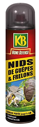 KB HOME DEFENSE HDNID - Aérosol Nids de Guêpes et Frelons 500 ml - Formule choc - Pour nids de guêpes, frelons, frelons asiatiques - Action foudroyante et efficace - Jet longue portée jusqu'à 6 m
