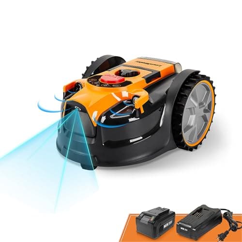 Lawnmaster Tondeuses Robot OcuMow™ sans câble périmétrique, Coupe 150 m² de Gazon avec Une Batterie complètement chargée, Evitement d’Obstacles, Faible Bruit