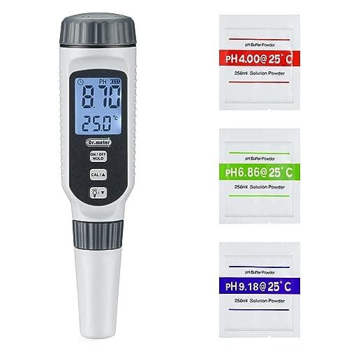 PH Mètre Électronique, Dr.meter Testeur PH Avec Rétro Éclairage Testeur PH Précision de Mesure de 0 à 14 pH, 1% Précision de Lecture Ph Mètre Pour Piscine, Aquarium