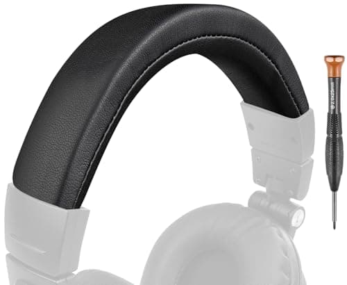 SOULWIT Cuir Protéiné Housse de Rechange pour Audio Technica ATH M50, M50X, M50XWH, M50XBT, M50XBT2, M50S/LE Casque Bandeau,Remplacement Headband Accessoires