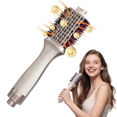 HyAdierTech Brosse Soufflante 3 en 1, Brosse à Air Chaud avec 3 Vitesses, Brosse Rotative à Air Chaud, Ionique Brosse Chauffante pour sécher, Apporter du Volume, Lisser et Mettre en Forme