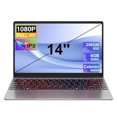 NOTODD Ordinateur Portable,6 Go RAM+256 Go Soutien Extension SSD 1TB PC Portable 14 Pouces Win11 Celeron N4020 Pas Cher 2.4+5G WiFi BT4.2 Mini HDMI & AZERTY Membrane-Gris