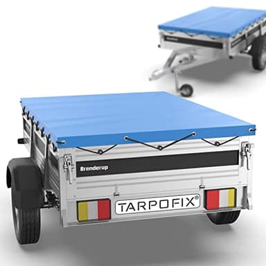 Tarpofix® Bâche protection plate 264 x 135 x 7,5 cm avec corde de bâche - Bâche de remorque renforcée en PVC - Bache pour remorque divers modèles de remorques de voitures de 750kg FP3/FP14