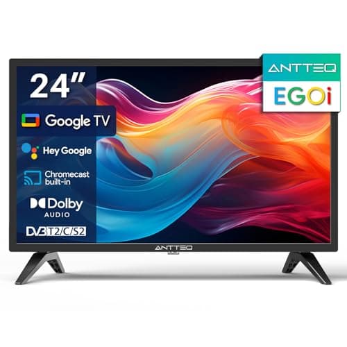 Antteq Egoi Smart TV 24 Pouces(62cm),Bluetooth, Chromecast, Google Assistant,Competible Google APP Store,Youtube/Netflix/Prime Vedio