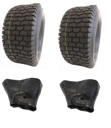 Lot de 2 chambres à air + 2 pneus 15 x 6.00-6 LG01 15 x 6-6 pour tracteur de pelouse, tondeuse autoportée, machines agricoles, pneus de tondeuse à gazon, pneus de tondeuse à gazon, 15 x 6,00-6 15 x