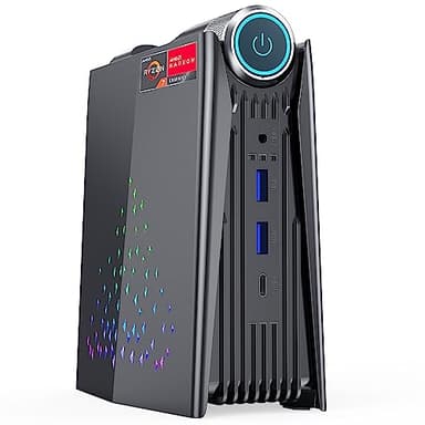 ACEMAGICIAN RGB Mini PC,AMD Ryzen 7 5700U (jusqu'à 4,3 GHz),Radeon RX Vega 8 Graphics,16 Go DDR4 512 Go SSD Micro Ordinateur Bureau 【Mode Réglable Auto/Silencieux Eco/Performance】