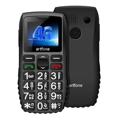artfone C1+ 4G Téléphone Portable Senior | Bouton SOS, Station de Charge, Haut-Parleur, numérotation Rapide, Bluetooth, USB-C | Téléphone Robuste avec caméra | Menu en français | Grandes Touches