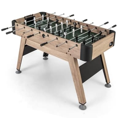 COSTWAY Baby-Foot sur Pieds en Bois avec 26 Joueurs & 2 Ballons, Table de Jeu avec Poignée Antidérapante & Niveleurs de Pieds Réglables, Jouets pour Fête & Bar pour 2-4 Enfants & Adultes