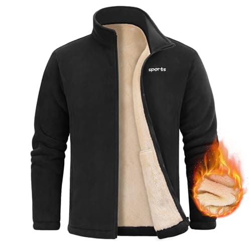 Nadeer Veste Polaire pour homme Hiver Chaud Casual Coupe-Vent Blousons Zippée Outdoor Jacket sans Capuche avec Poches