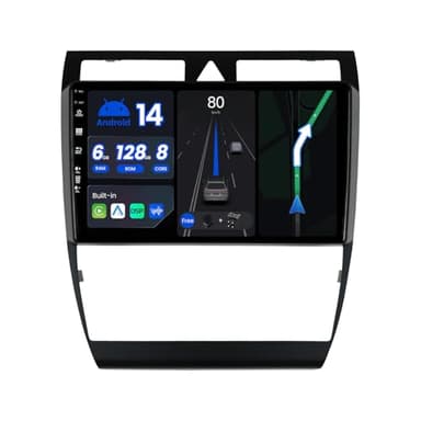JOYX - 6G+128G - Android 12 IPS Autoradio Pour Audi A6 C5 S6 (1999-2004) / RS6 (2002-2006) - Sans fil Carplay + Android Auto - Caméra + MIC - 2 Din 9 Pouce -DSP Dab Volant WLAN 4G 360-Caméra Fast-boot