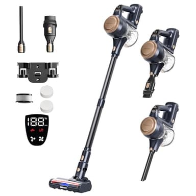 Proscenic P11 Lite Aspirateur Balai sans Fil,450W 40KPa 40Min LED Aspirateur sans Fil Puissant,Léger Aspirateur avec Brosse Anti-Emmêlementet,5 Filtre Lavable,Pour Tapis,Poils Animaux,Sol Dur,Voiture
