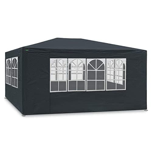 MaxxGarden Tente de Reception - Tonnelle de Jardin 3x4m - Barnum Pliant avec 6 Parois Enroulables - Tonnelle d’Exterieur imperméable – Rapide à Installer - pour Camping, Festival – Anthracite