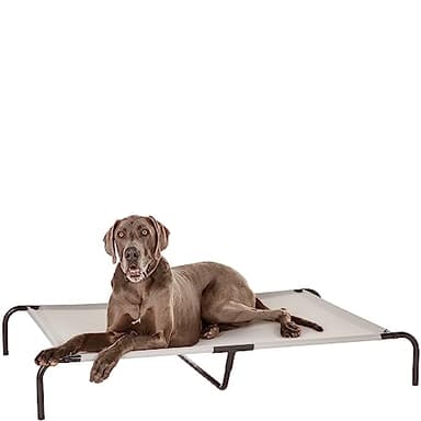 Amazon Basics Chien Lit surélevé et rafraîchissant pour animaux de compagnie, Fer, XL taille, Gris, L 153 x l 94 x H 23 cm