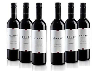 Canti - Cabernet Vin Rouge Italien Sec, Saveur Équilibrée et Tannique, Goût Robuste et Minéral, 6x750 ml