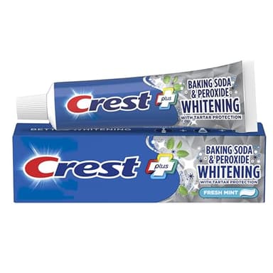 Crest Dentifrice à la menthe fraîche (bicarbonate de soude et blanchiment au peroxyde avec protection tartare) 230G (8.2 Oz)