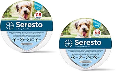 SERESTO Chien – Collier Anti-Puces et Anti-Tiques pour Petits Chiens - Moins de 8KG - 2 Pack