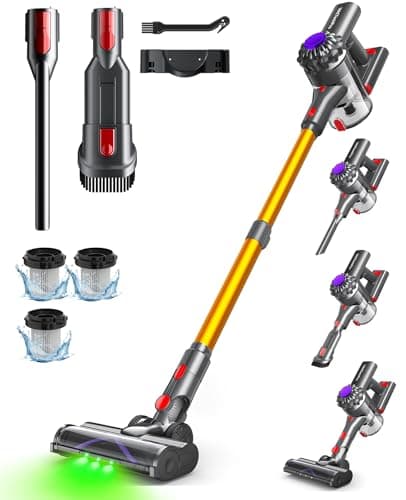 Aspirateur Balai sans Fil VACTechPro,35kPa Aspirateur sans Fil 6 en 1,35 Minutes d'Autonomie avec Batterie Amovible,pour Le Nettoyage de Tous Types de Sols et Tapis
