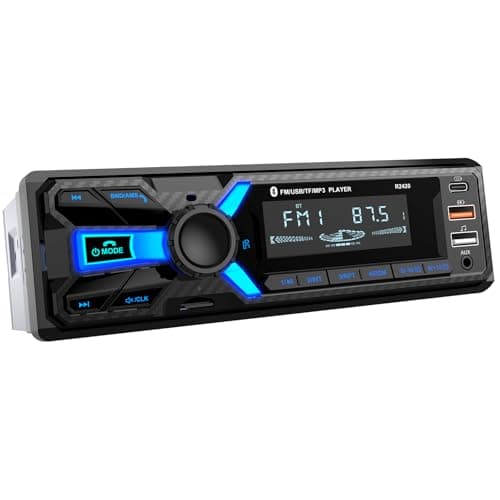 RDS Autoradio Bluetooth 5.0, Wistrue Poste Radio Voiture Bluetooth Port de Chargement de Type C, FM/AM Autoradio 1Din,4x65W Autoradio Supporte Main Libre /2 USB/AUX/SD/TF/MP3 Player