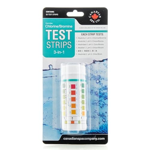 CANADIAN SPA CO. 3 in 1 Pool Test Strips for Hot Tub, 50 pcs, Bandes de test de l'eau pour le chlore, le pH et l'alcalinité