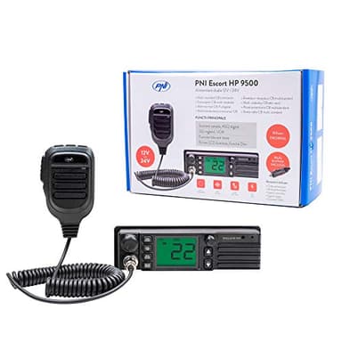 PNI Radio CB Escort HP 9500 multistandard, ASQ, VOX, Scan, 4W, AM-FM, Alimentation 12V / 24V, Prise Plus légère Incluse