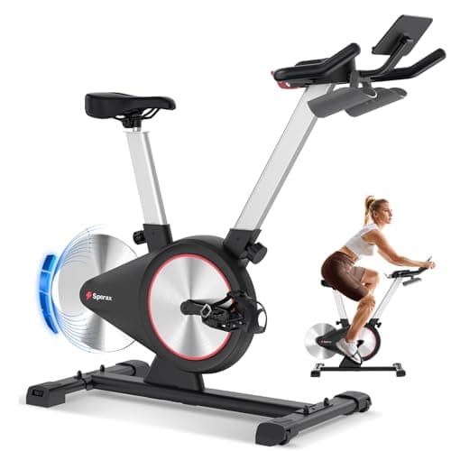 Sperax Vélo d'appartement, vélos stationnaires pour la maison, vélo d'intérieur, vélo Spin Bike avec siège confortable, affichage LED