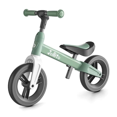 JOLLITO Draisienne pour Tout-Petits, Montez sur des Jouets Pendant 18 Mois, Cadeaux pour Filles et Garçons, Vélo d'entraînement Léger sans Pédale avec Roue De 9 Pouces (Green)