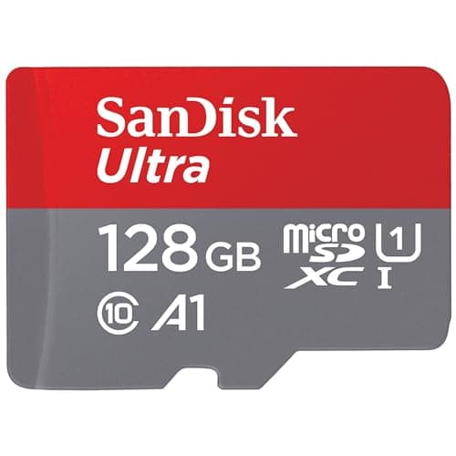 SanDisk 128 Go Ultra microSDXC, Carte micro sd + adaptateur SD (Pour Smartphone et Tablette, Video Full HDD, jusqu'à 140 Mo/s, UHS-I, La performance A1, Class 10, U1)