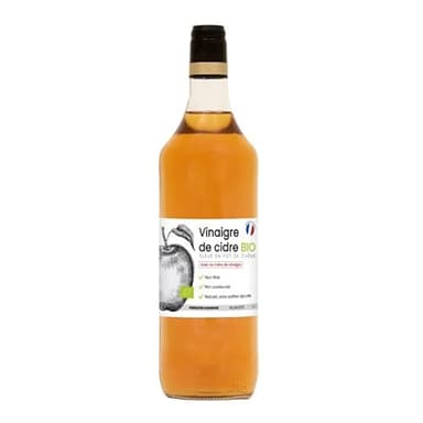 Vinaigre de cidre avec sa mère de vinaigre - Non filtré, non pasteurisé, sans sulfites ajoutés - Élevé en fût de chêne - Fabriqué en Normandie - Made in Calvados (1 bouteille)