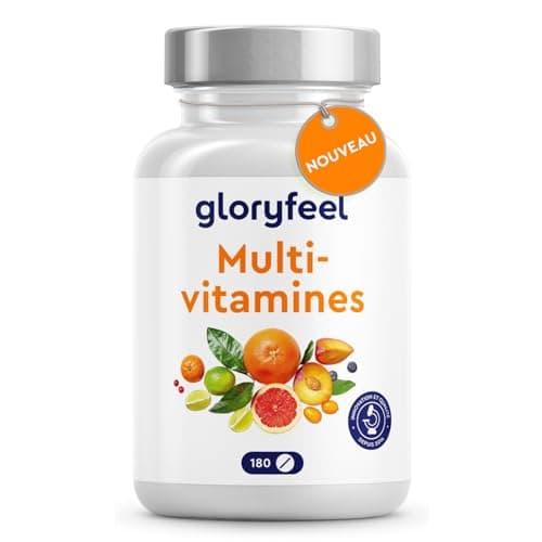 Multivitamines et Minéraux Hautement Dosés, Avec Zinc, Sélénium, Calcium, Biotine, Vitamines A, B1, B2, B3, B6, C, et D3, Pour Immunité, Fatigue, Muscles, Os et Peau, 180 Comprimés, Sans Additifs