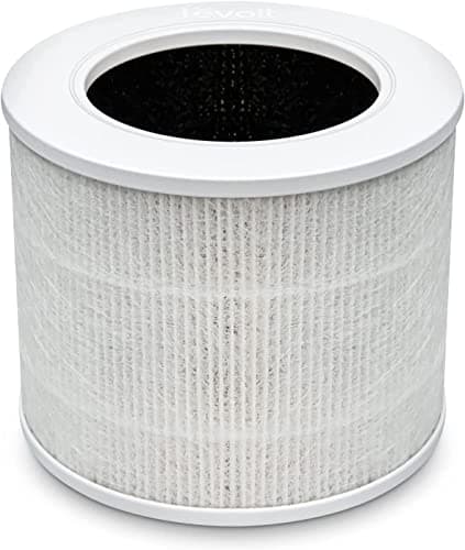 LEVOIT Filtre de rechange pour purificateur d'air HEPA 3 en 1, charbon actif à haute efficacité, noyau mini-RF blanc