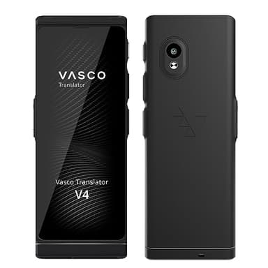 Traducteur vocal instantané Vasco V4 | 108 langues | Internet gratuit à vie pour les traductions dans près de 200 pays | Le traducteur le plus récent du marché | Black Onyx