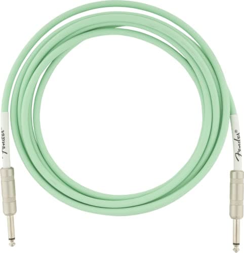 Fender Original Series Câble Instrument, pour Guitare Électrique et Basse, 3m, Droit/Droit, Surf Green