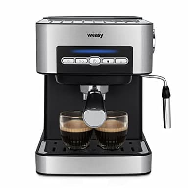 Wëasy Machine Expresso Automatique Pression, KFX32, 20 Bars, 4 Modes, Réservoir 1.6L, Chauffe-tasses, Buse Vapeur, Filtres & Cuillère à Mesure