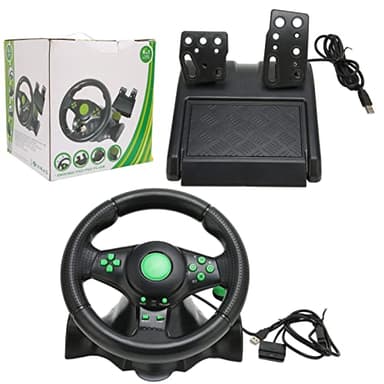 Volant de Course PC Gaming avec Pédale Ergonomique 180 Degrés Universel USB Voiture Sim Race Volant Prise Chaude, pour 360, pour PS3, pour , PC