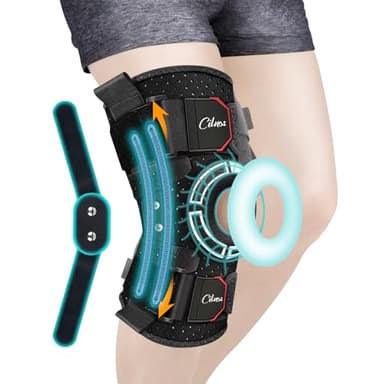 Cilnos Genouillère pour Déchirure du Ménisque, Genouillere Arthrose Genou avec Stabilisateurs Latéraux Amovibles, Attelle Genou pour Soulagement de Douleur, Arthrite - Homme et Femme