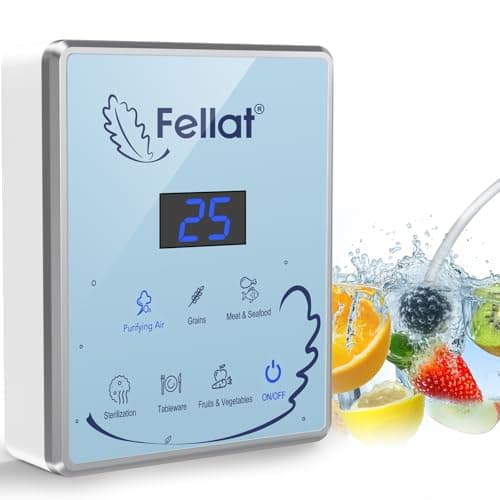 Générateur d'ozone, Purificateur d'Air pour 5-30 ㎡, Machine à ozone avec 6 modes pour l'eau et l'air, Nettoie les fruits, les légumes et les viandes, élimine les odeurs