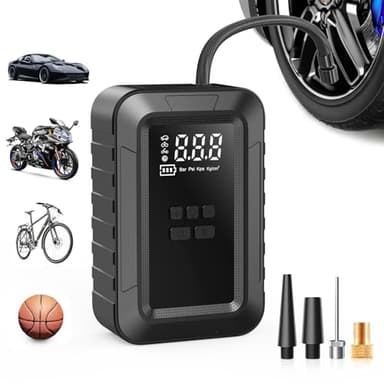 Compresseur à Air Portatif, 120W Gonfleur Pneus Voiture sans Fil, 150PSI Pompe a Velo Electrique avec Écran LCD Numérique 4 Modes Gonfleur Pneus Voiture Rechargeable pour Voiture,Vélo, Moto, Balle