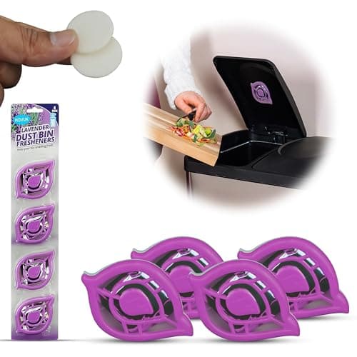 Lot de 4 désodorisants pour poubelle de cuisine Lavande, désodorisants pour la maison, aide à garder vos poubelles fraîches, également utilisables pour les poubelles alimentaires, en forme de feuille