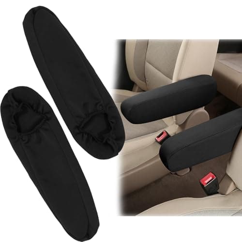 Lot de 2 Housses d'Accoudoir de Voiture pour Sièges Avant, Universelles Housse D'Accoudoir en élastiques et Résistantes aux Rayures, Lavables et Durables, Compatibles avec MPV, SUV, et Van