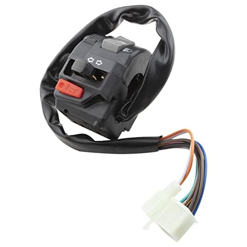 MangWany Interrupteur de guidon commodo de moto ATV 7/8" 22 mm 12V Allumer Le Clignotant Pour phares antibrouillard Avec faisceau de câbles