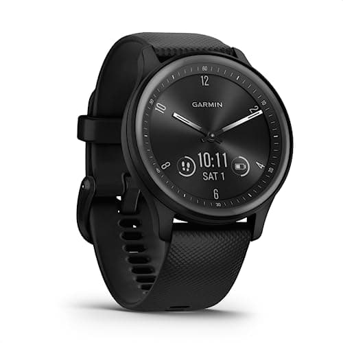 Garmin vívomove Sport - Montre connectée à aiguilles mécaniques et écran tactile - Gray avec bracelet noir - Boîtier 40 mm