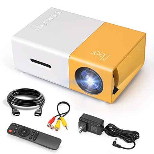 Vidéoprojecteur, Meer Mini Pico Portable LED LCD Projecteur Théâtre avec Entrée USB/SD/AV/HDMI pour Ordinateur, Ordinateurs Portables, PC, USB Disk,TV,de Film et de Jeu Vidéo, Camping