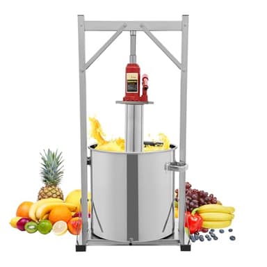 Presse à vin de fruits, 36 l, hydraulique en acier inoxydable, presse-vin manuel en acier inoxydable, pour jus, cidre, vin, huile d'olive