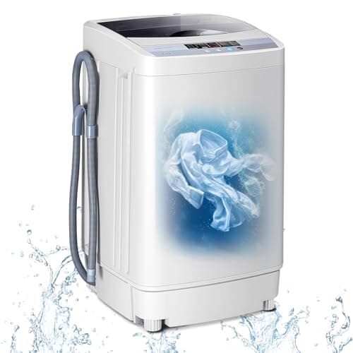 RELAX4LIFE Machine à Laver Automatique 10 Programmes avec Volume du tambour 45L, Mini Lave-linge avec Capacité de Lavage de 4,5 kg avec fonction de Séchage, 50 x 50,3 x 85,3 cm