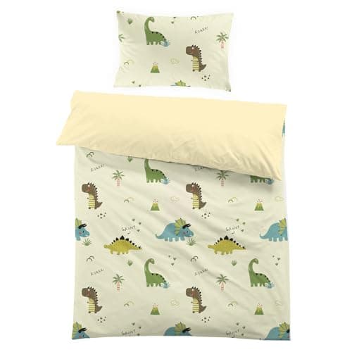 MUSOLEI Housse de Couette Dinosaure 120x150cm Enfant Garçon Parure de Lit 1 Personne en Microfibre avec Fermeture Éclair 3D Motif Imprimé Cadeau Fête Anniversaire avec Taie d'oreiller（40x60cm）