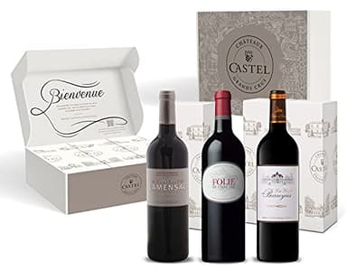 Coffret Cadeau - Vin Rouge - Coffret de Seconds Vins - Saint Emilion Grand Cru Et Haut Medoc : Closerie de Camensac - Folie de Chauvin - Griffe de Barreyres - 3x75cl