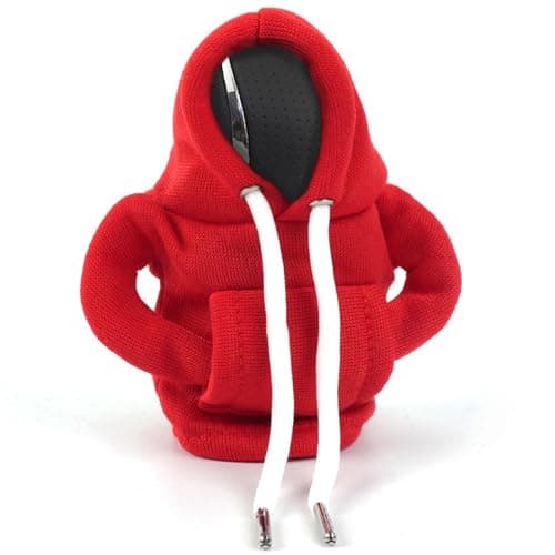 1 Pièce Pommeau de Levier de Vitesse à Capuche,Sweats à Capuche Cache Pommeau de Vitesse Gadget Voiture,Housse de Levier de Vitesse Housse Décorative pour Pommeau de Levier de Vitesse (Rouge)