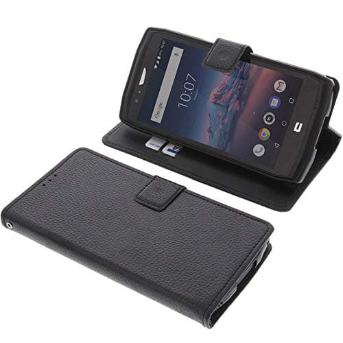 foto-kontor Housse Compatible avec CrossCall Trekker X4 Style Livre Noir Coque de Protection Portefeuille