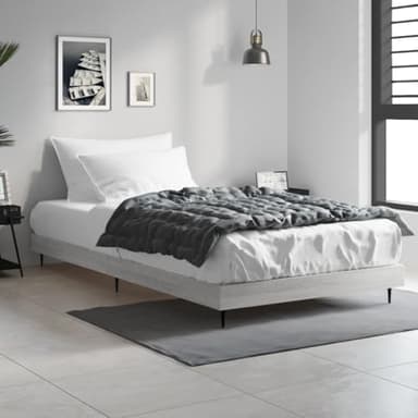 lit complet 140x190 avec sommier et matelas,lit avec sommier,Cadre de lit sonoma gris 90x200 cm bois d'ingénierieIdéal pour les chambres à coucher, les salles de séjour, là où c'est nécessaire